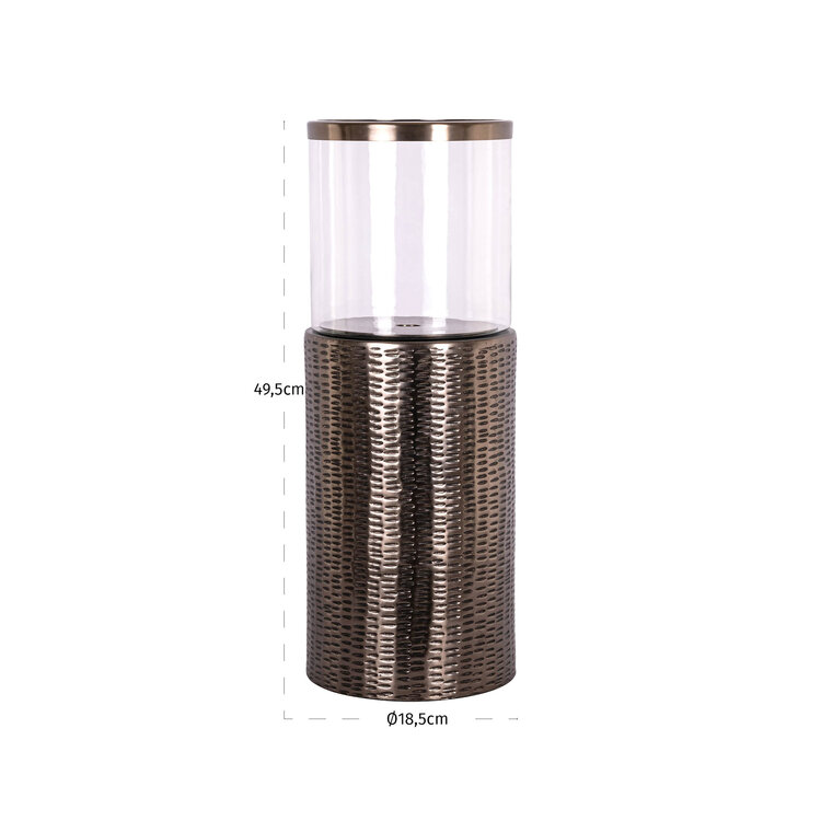 Richmond Interiors Windlicht Faylen bronze aluminium glas klein