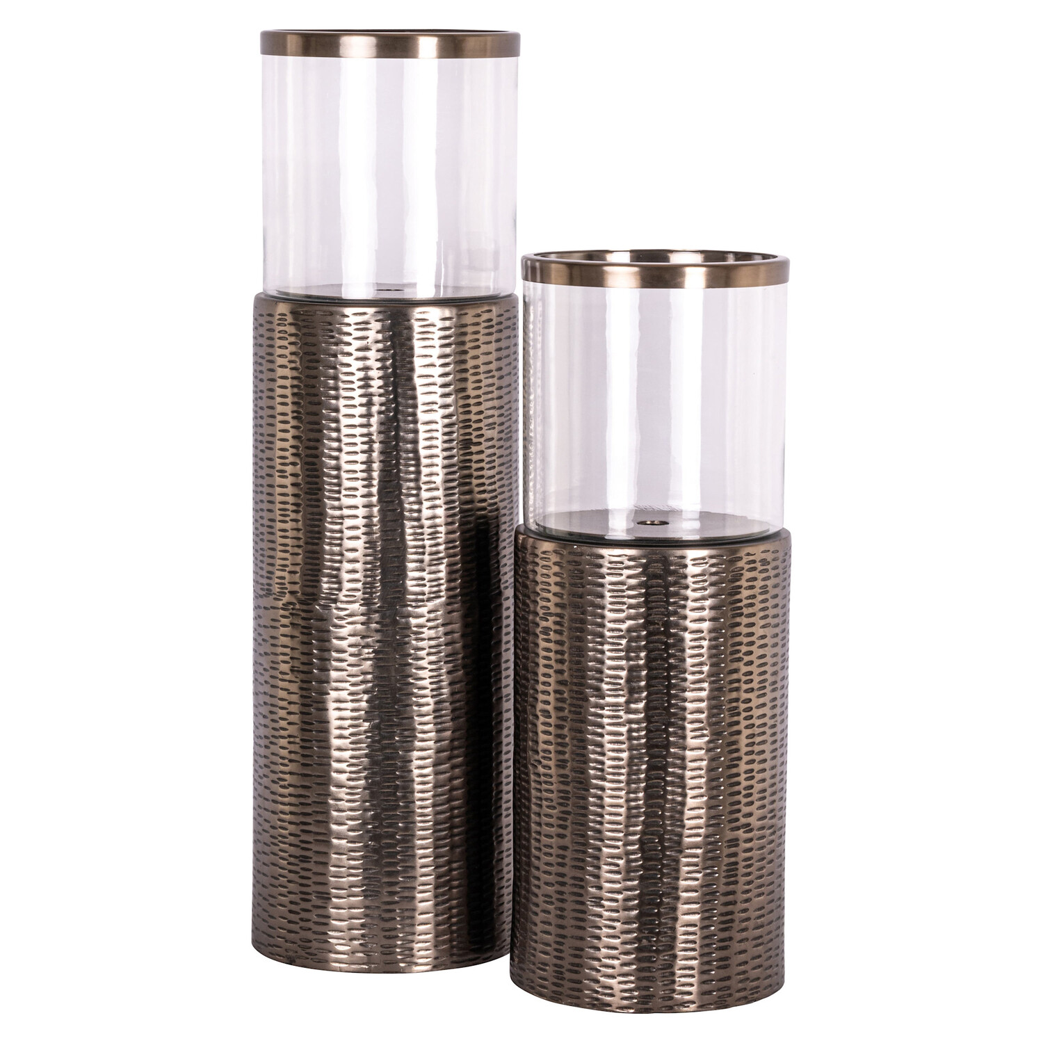 Richmond Interiors Windlicht Faylen bronze aluminium glas klein