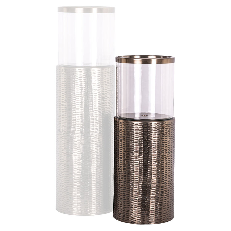 Richmond Interiors Windlicht Faylen bronze aluminium glas klein
