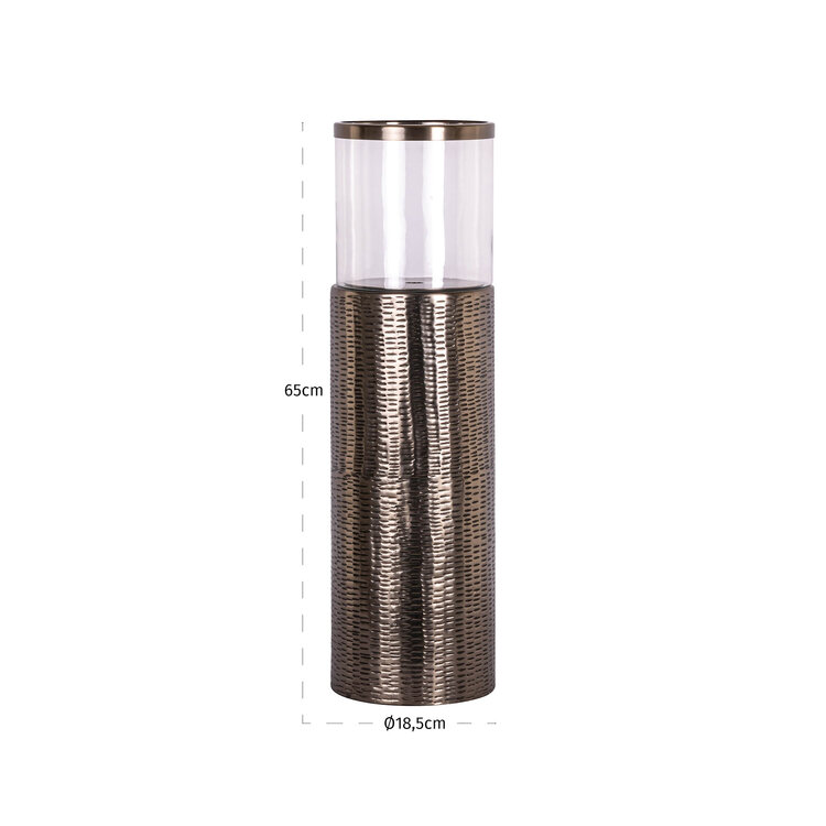 Richmond Interiors Windlicht Faylen bronze aluminium glas groot