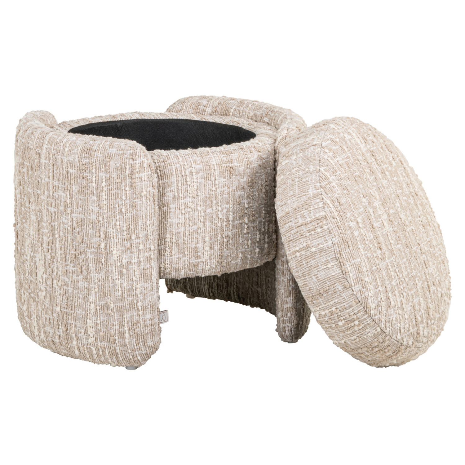 Richmond Interiors Poef voetenbankje Cupid beige angora met opbergruimte