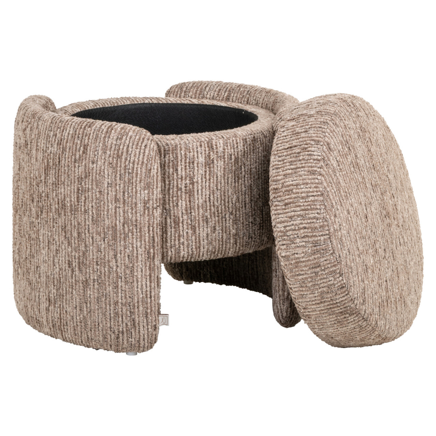 Richmond Interiors Poef voetenbankje Cupid mocca linear met opbergruimte