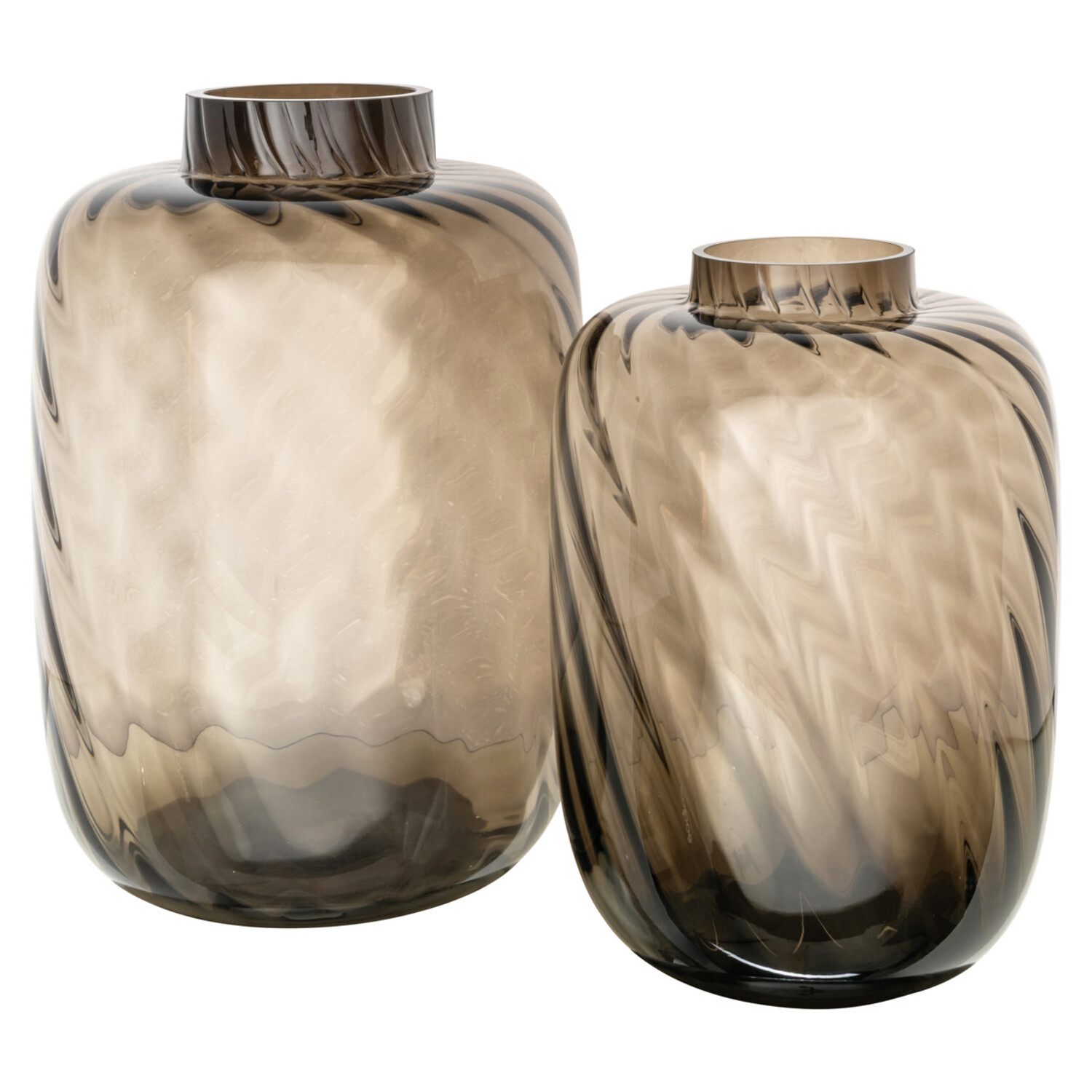 Richmond Interiors Vaas Elora brown bruin glas klein