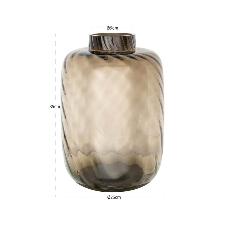Richmond Interiors Vaas Elora brown bruin glas groot