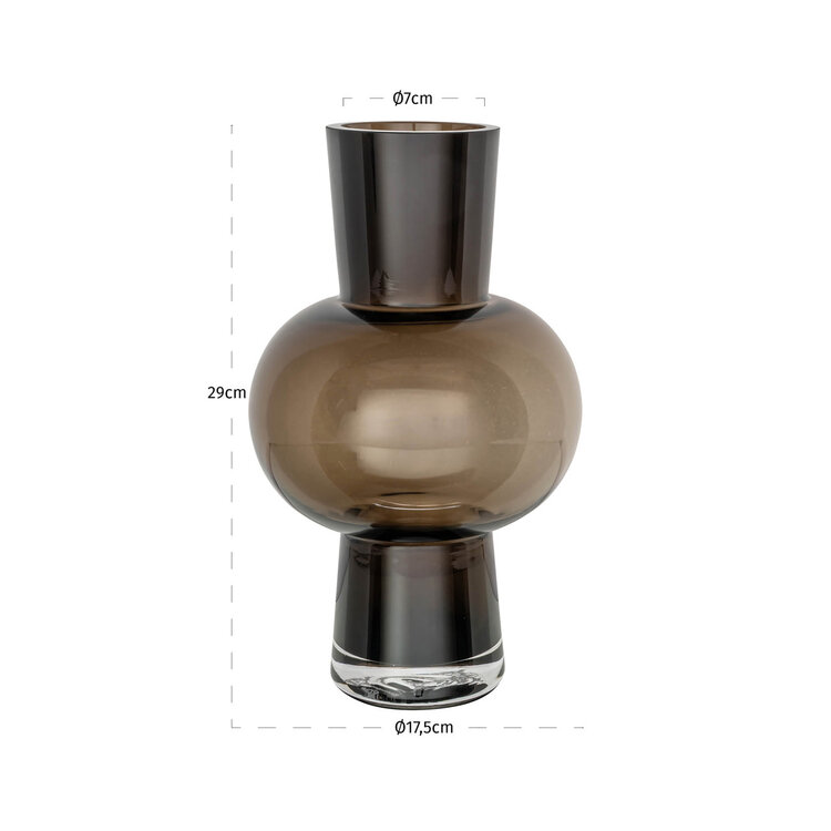 Richmond Interiors Vaas Liora brown bruin glas klein