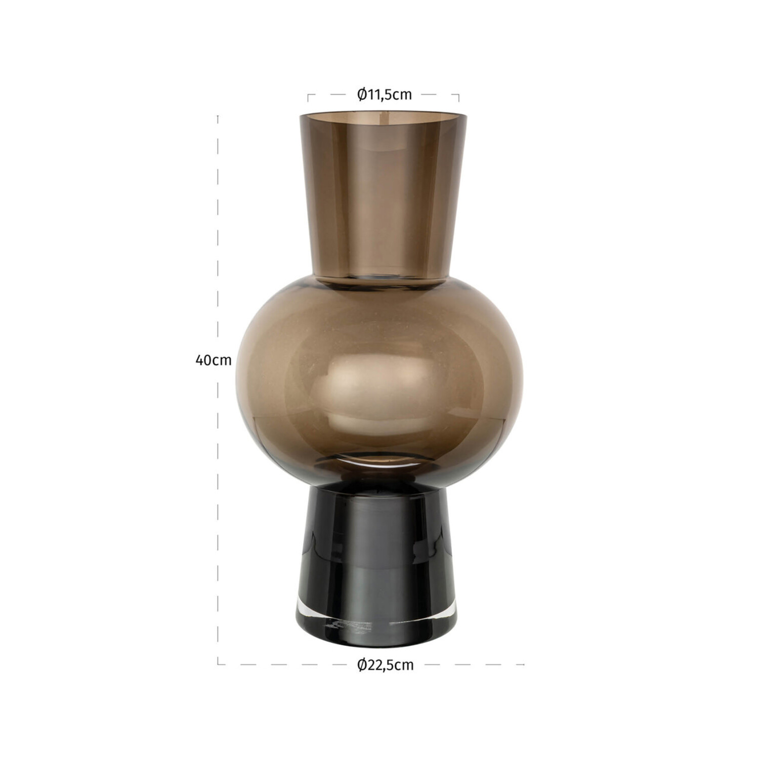 Richmond Interiors Vaas Liora brown bruin glas groot