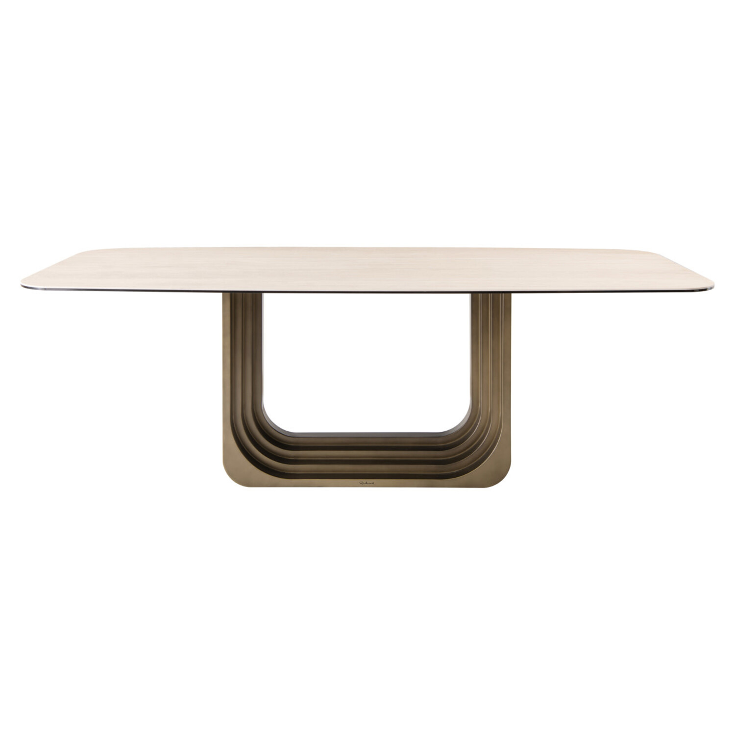 Richmond Interiors Eettafel Maxfield keramiek beige glas 200 cm