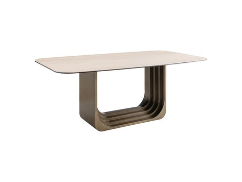 Richmond Interiors Eettafel Maxfield keramiek beige glas 230 cm