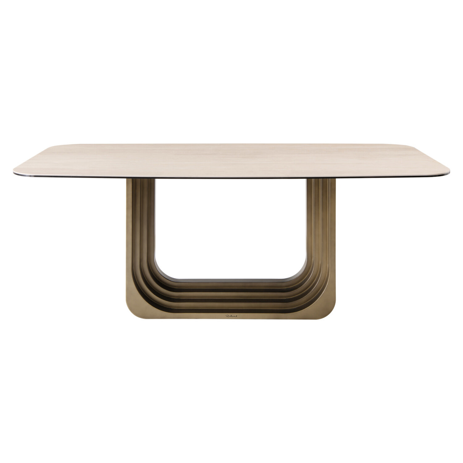 Richmond Interiors Eettafel Maxfield keramiek beige glas 230 cm