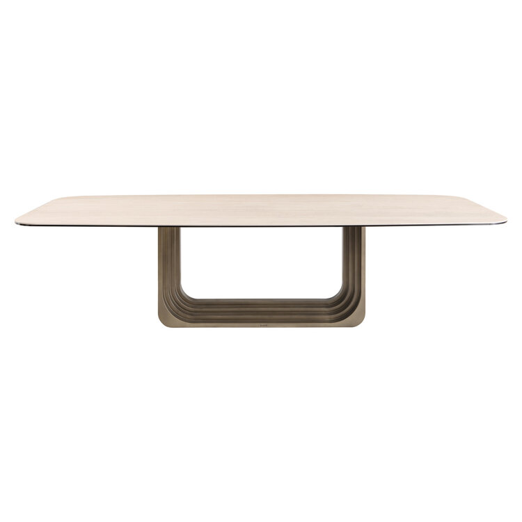 Richmond Interiors Eettafel Maxfield keramiek beige glas 300 cm