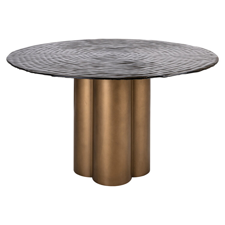 Richmond Interiors Eettafel Glastonburry gold antique glas Ø135 cm