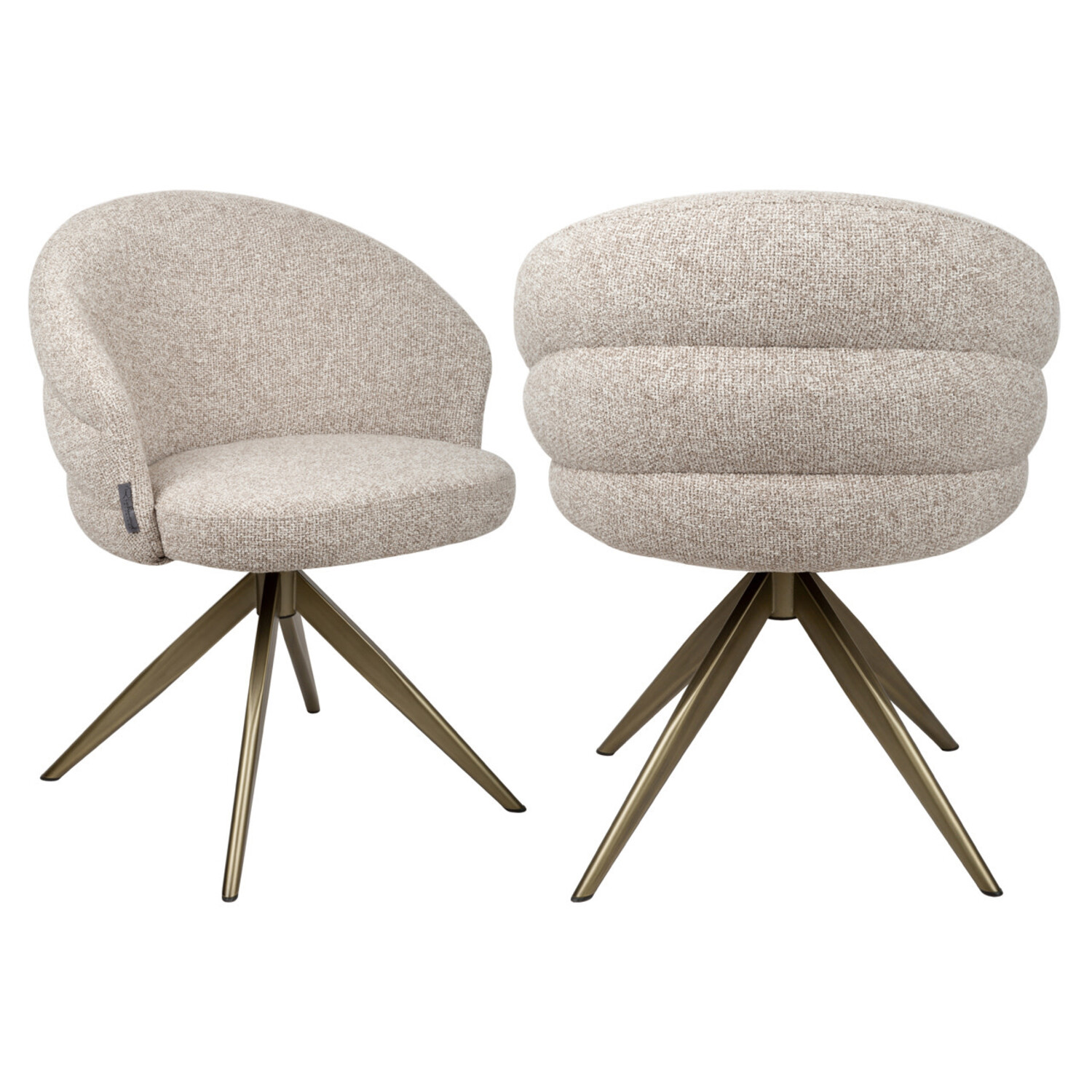Richmond Interiors Eetkamerstoel Zendaya cayenne brown zand draaibaar