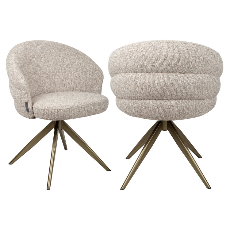 Richmond Interiors Eetkamerstoel Zendaya cayenne brown zand draaibaar