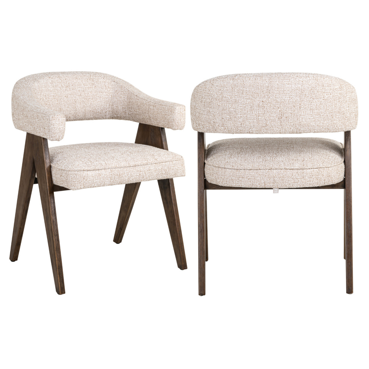 Richmond Interiors Eetkamerstoel Mori cream tweed crème