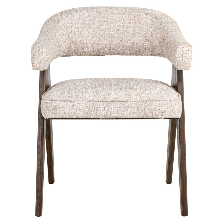 Richmond Interiors Eetkamerstoel Mori cream tweed crème
