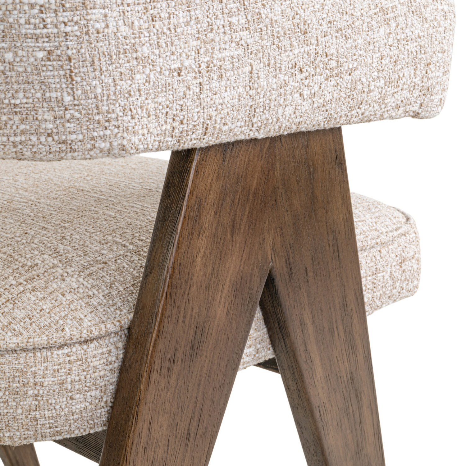 Richmond Interiors Eetkamerstoel Mori cream tweed crème