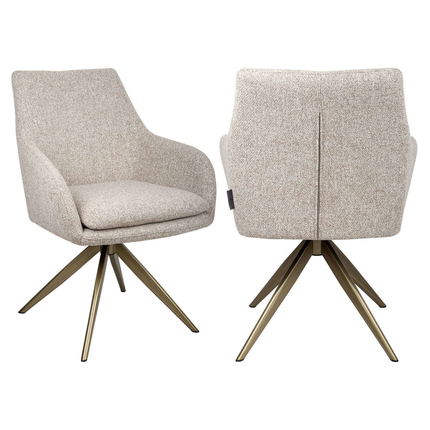 Richmond Interiors Eetkamerstoel Lisonne cayenne brown zand draaibaar