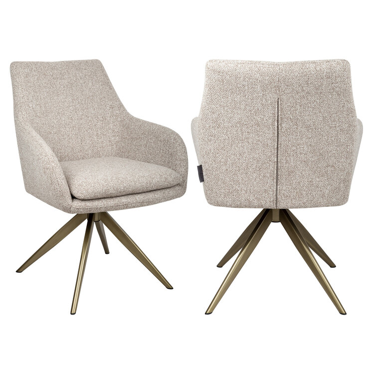 Richmond Interiors Eetkamerstoel Lisonne cayenne brown zand draaibaar