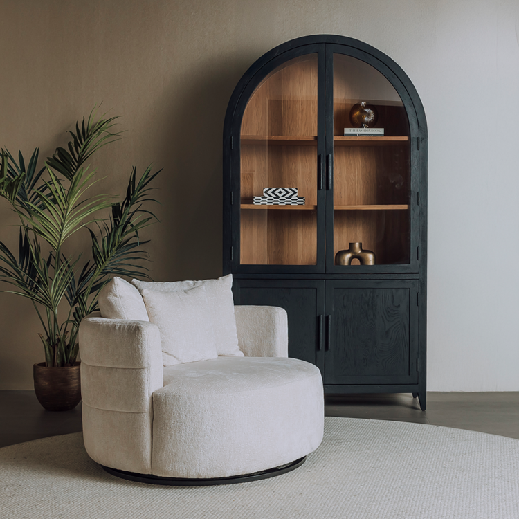 Fauteuil Bolza Trenza 6 Ivory draaibaar