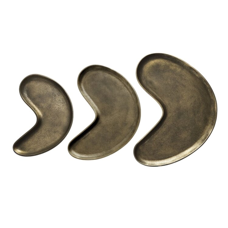 RAF Deluxe Dienblad Ellan antique brass kidney tray aluminium medium