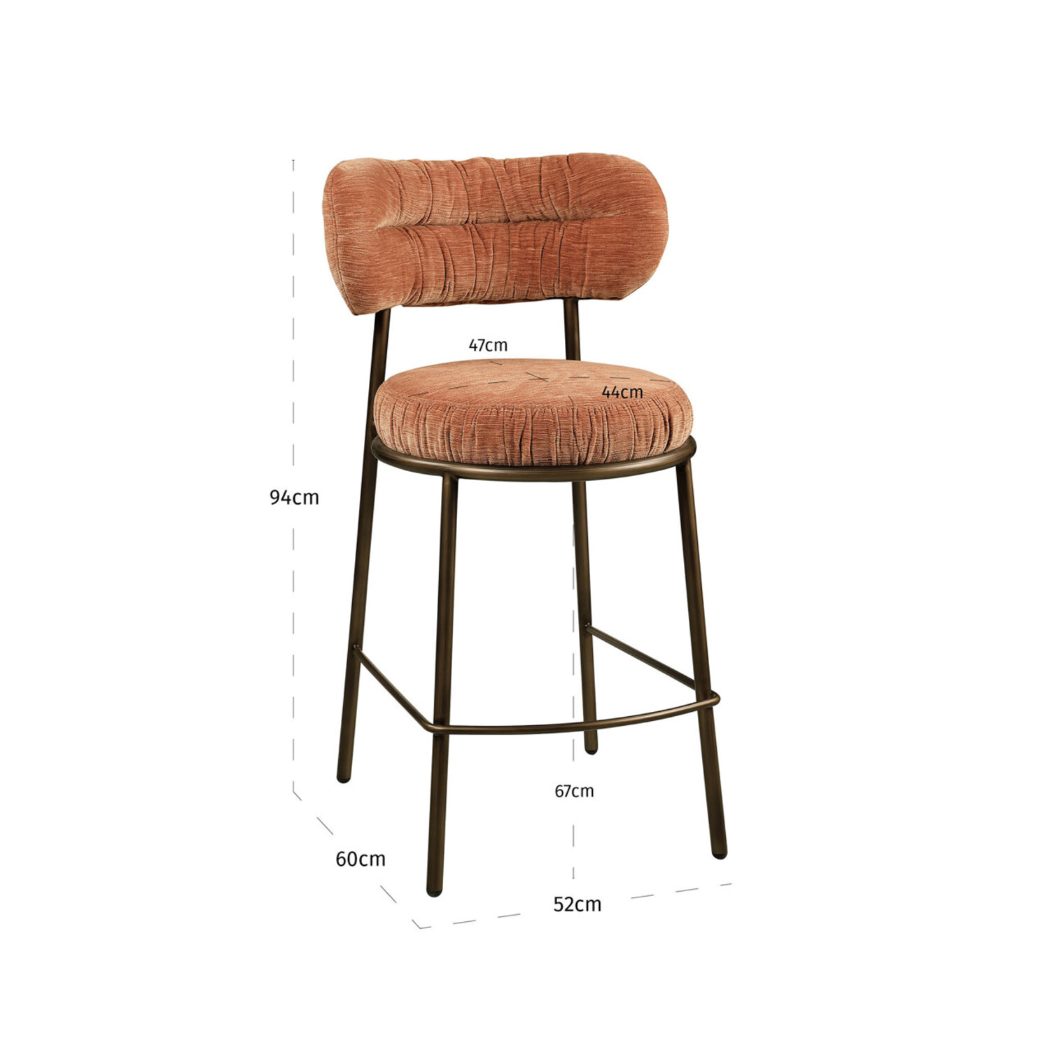 Richmond Interiors Counterstoel Encanto Be straight mocha mousse