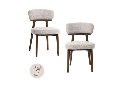 Richmond Interiors Eetkamerstoel Basker natural fancy fire retardant Set van 2