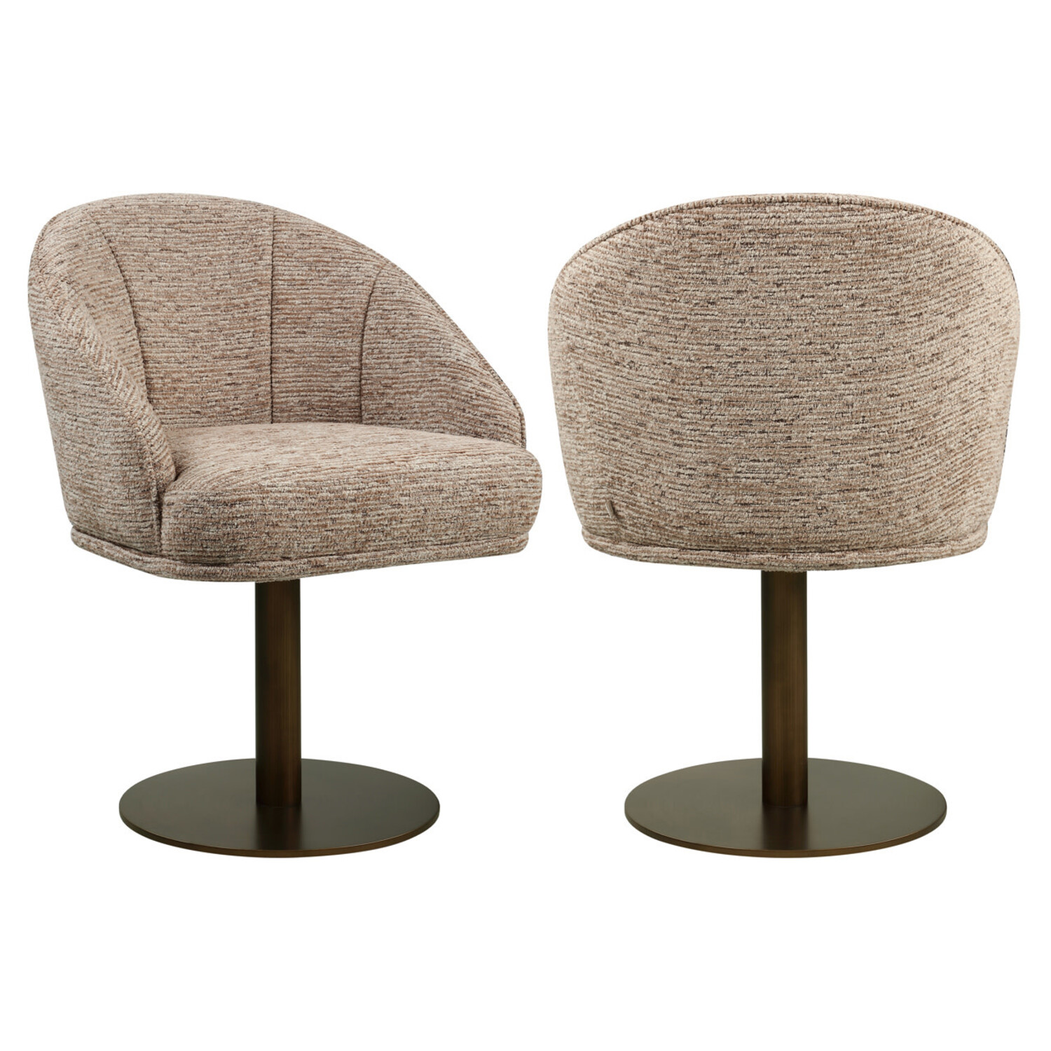 Richmond Interiors Eetkamerstoel Beverly mocca linear draaibaar