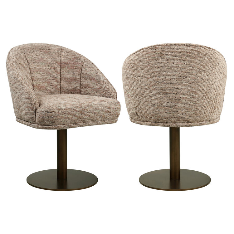 Richmond Interiors Eetkamerstoel Beverly mocca linear draaibaar