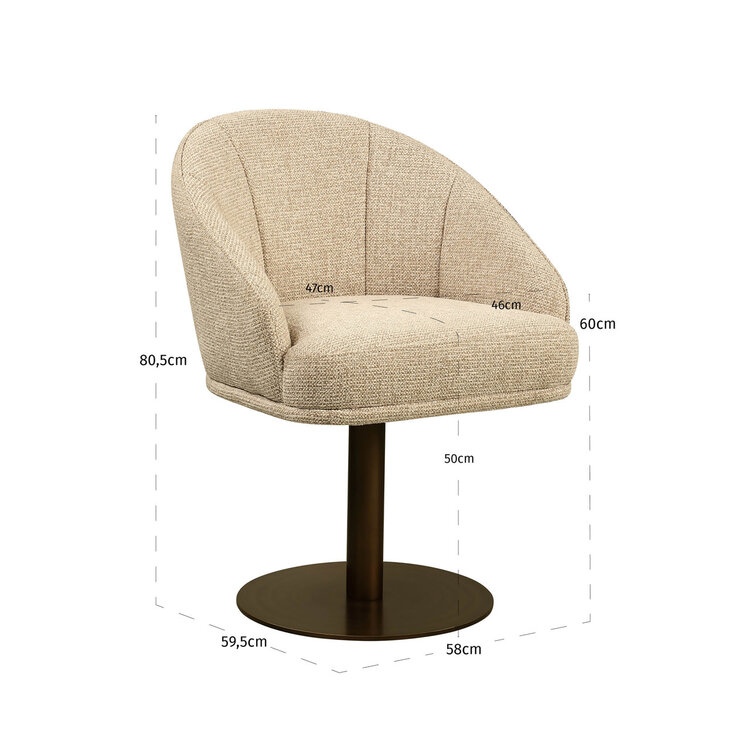 Richmond Interiors Eetkamerstoel Beverly natural fancy draaibaar