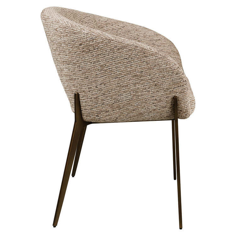 Richmond Interiors Eetkamerstoel Kenzi mocca linear fire retardant