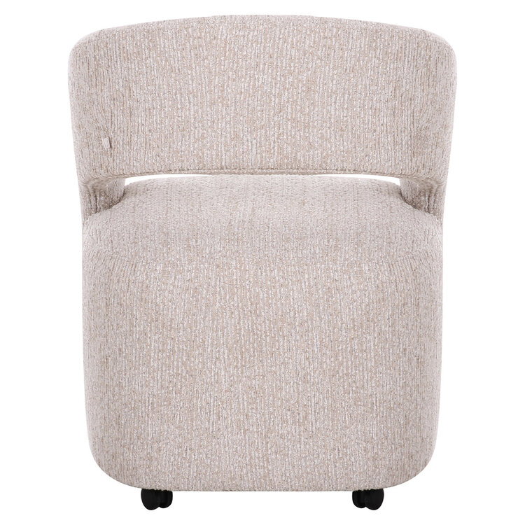 Richmond Interiors Eetkamerstoel Vixen met wielen natural linear