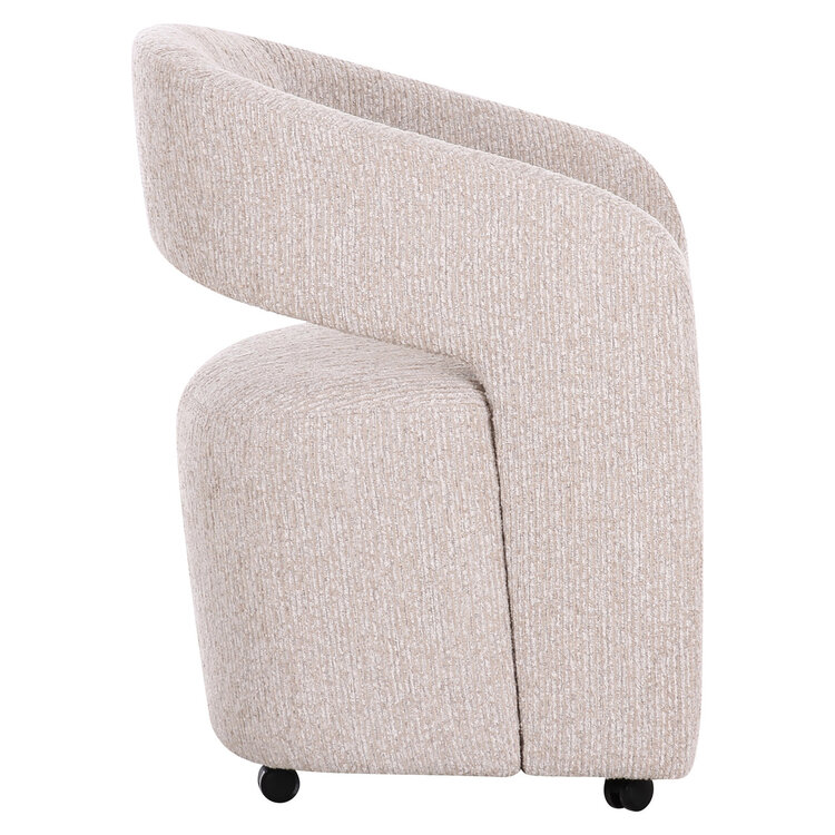 Richmond Interiors Eetkamerstoel Vixen met wielen natural linear