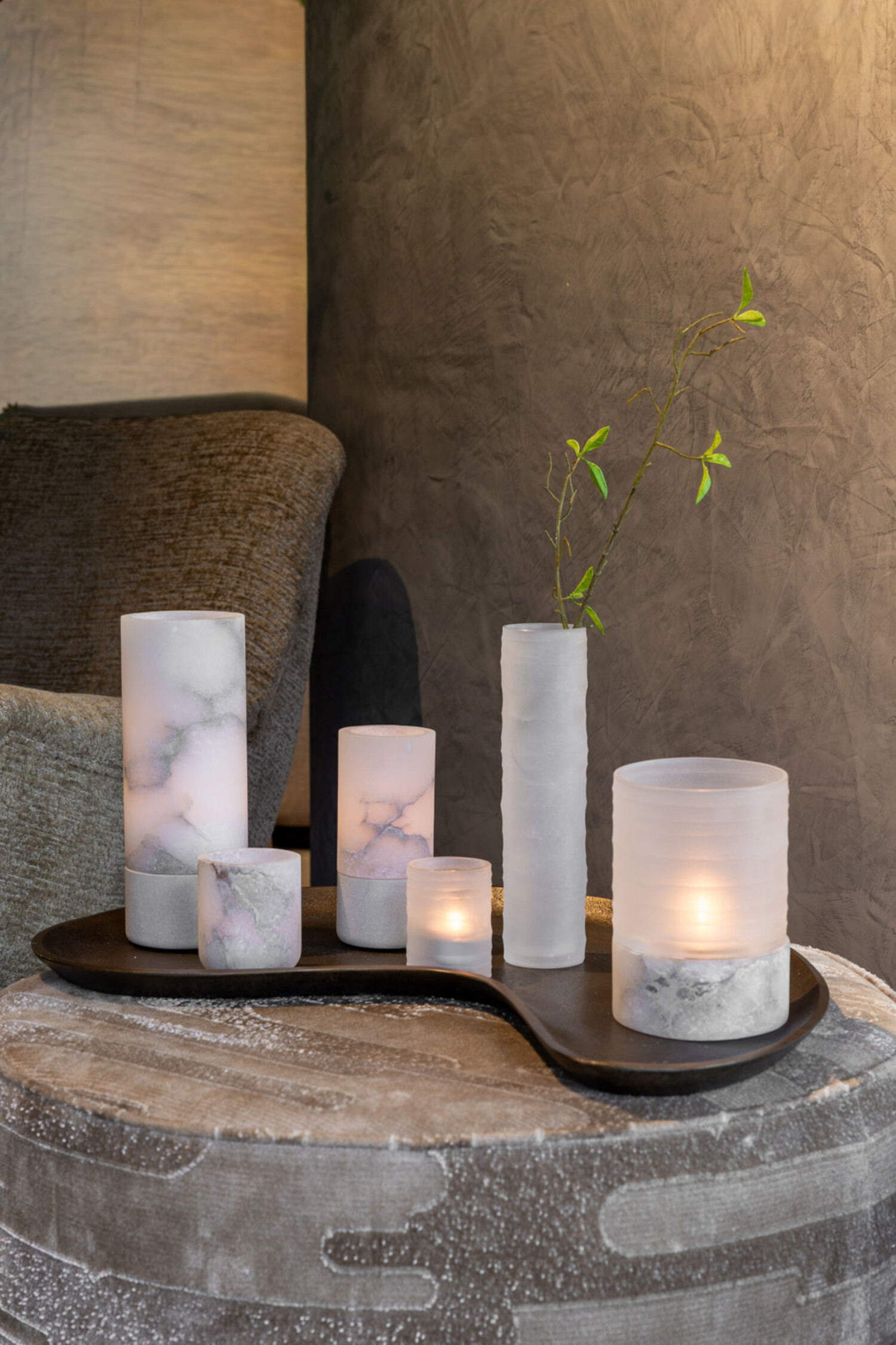 RAF Deluxe Windlicht Kalle frosted white mat alabaster Medium