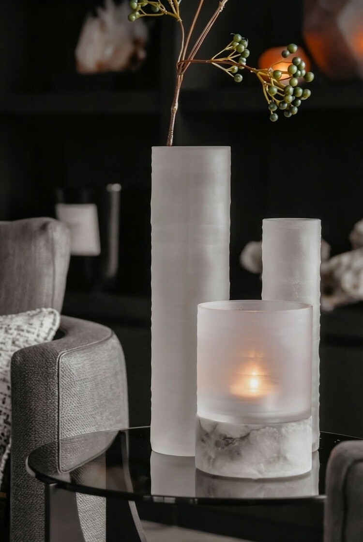 RAF Deluxe Windlicht Kalle frosted white mat alabaster Small
