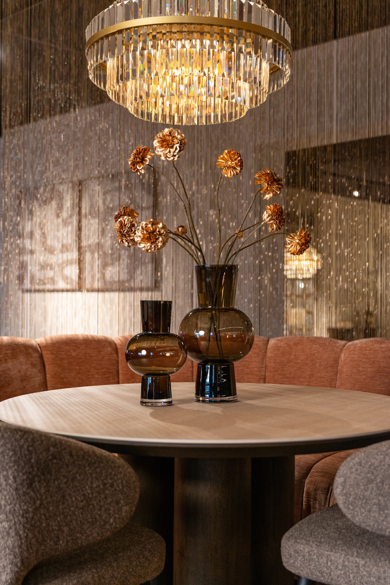 Richmond Interiors Vaas Liora brown bruin glas klein