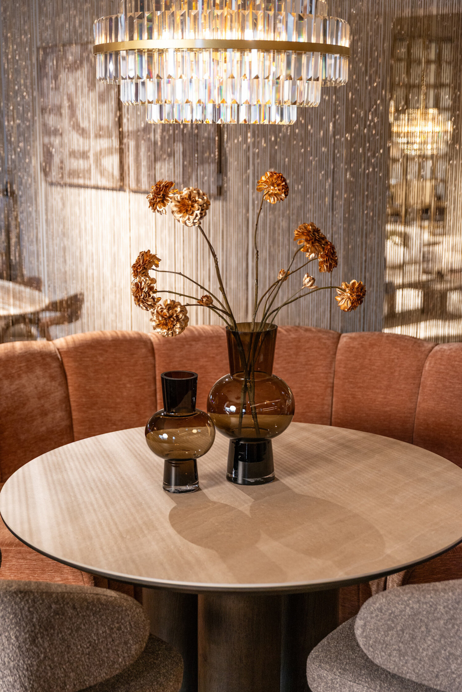 Richmond Interiors Vaas Liora brown bruin glas groot
