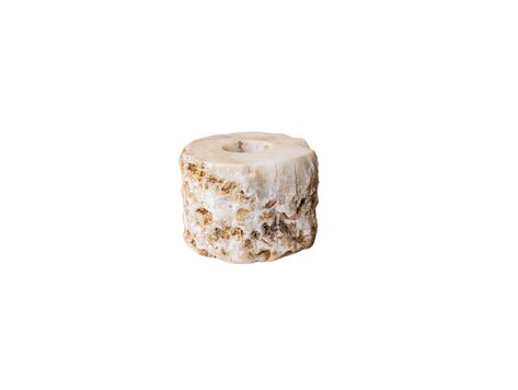 PTMD Collection Yustin Onyx Honey theelicht houder rond rough S