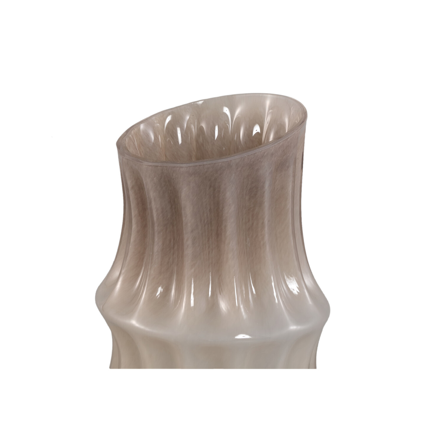 PTMD Collection Anvi Cream angular vaas crème glas rond Medium
