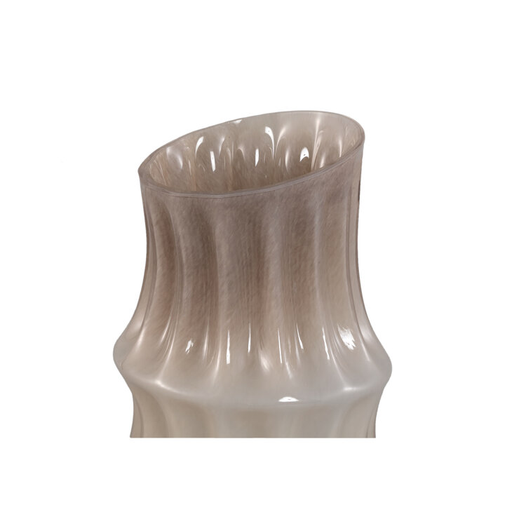 PTMD Collection Anvi Cream angular vaas crème glas rond Medium
