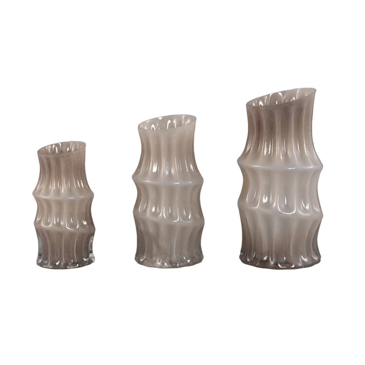PTMD Collection Anvi Cream angular vaas crème glas rond Medium