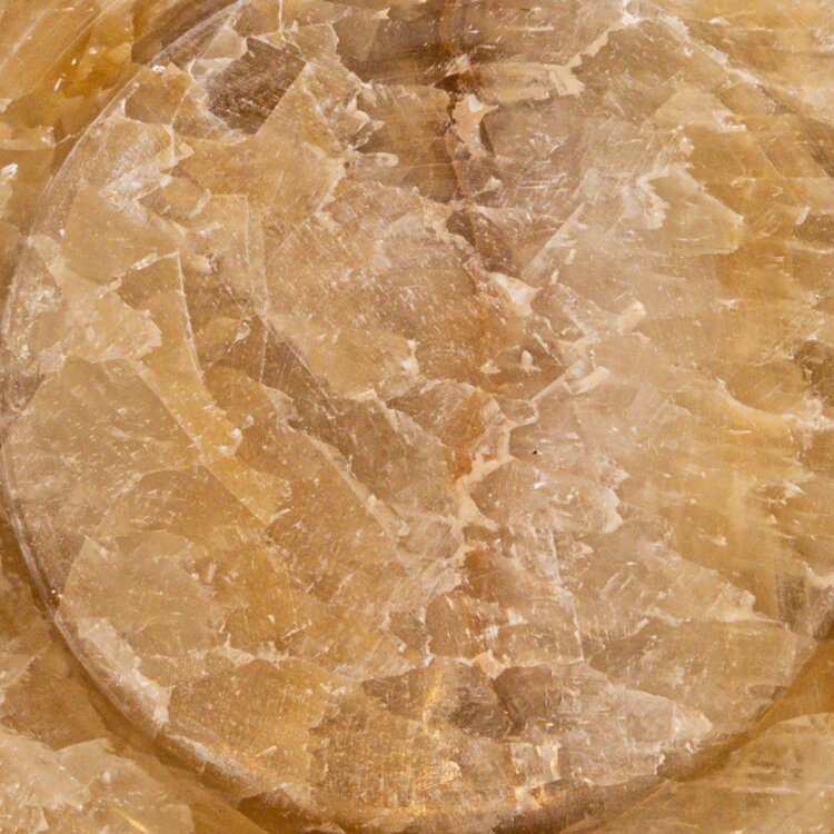 PTMD Collection Jiren Onyx Honey dienblad stenen schaal beige rond Small