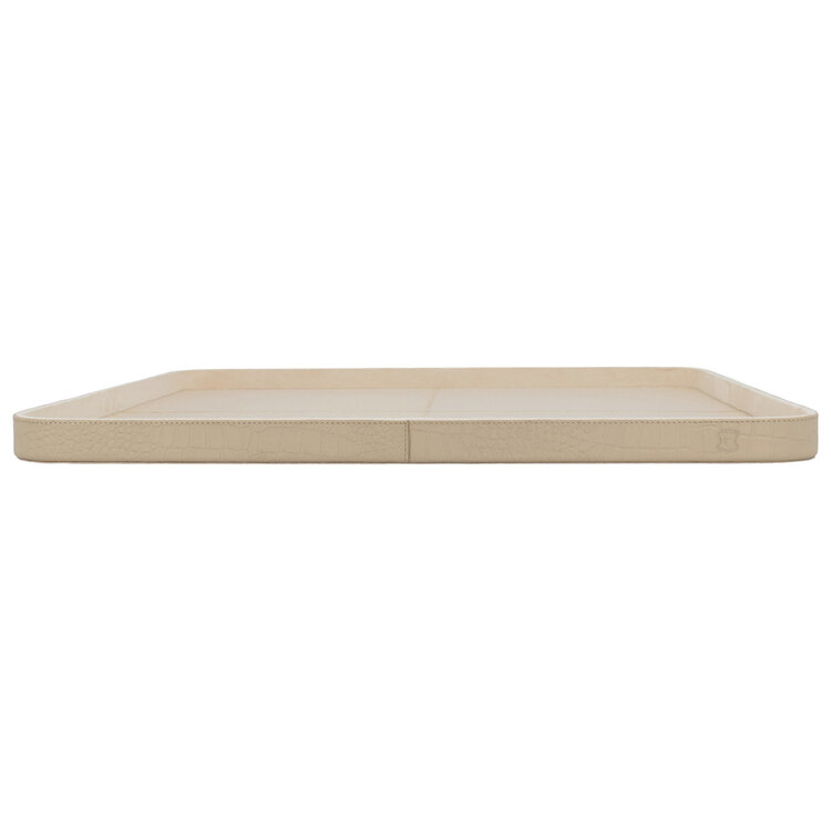 Chamada Decoratief dienblad leren tray vierkant Carmen beige L