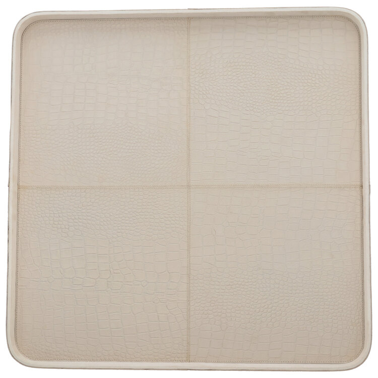 Chamada Decoratief dienblad leren tray vierkant Carmen beige L