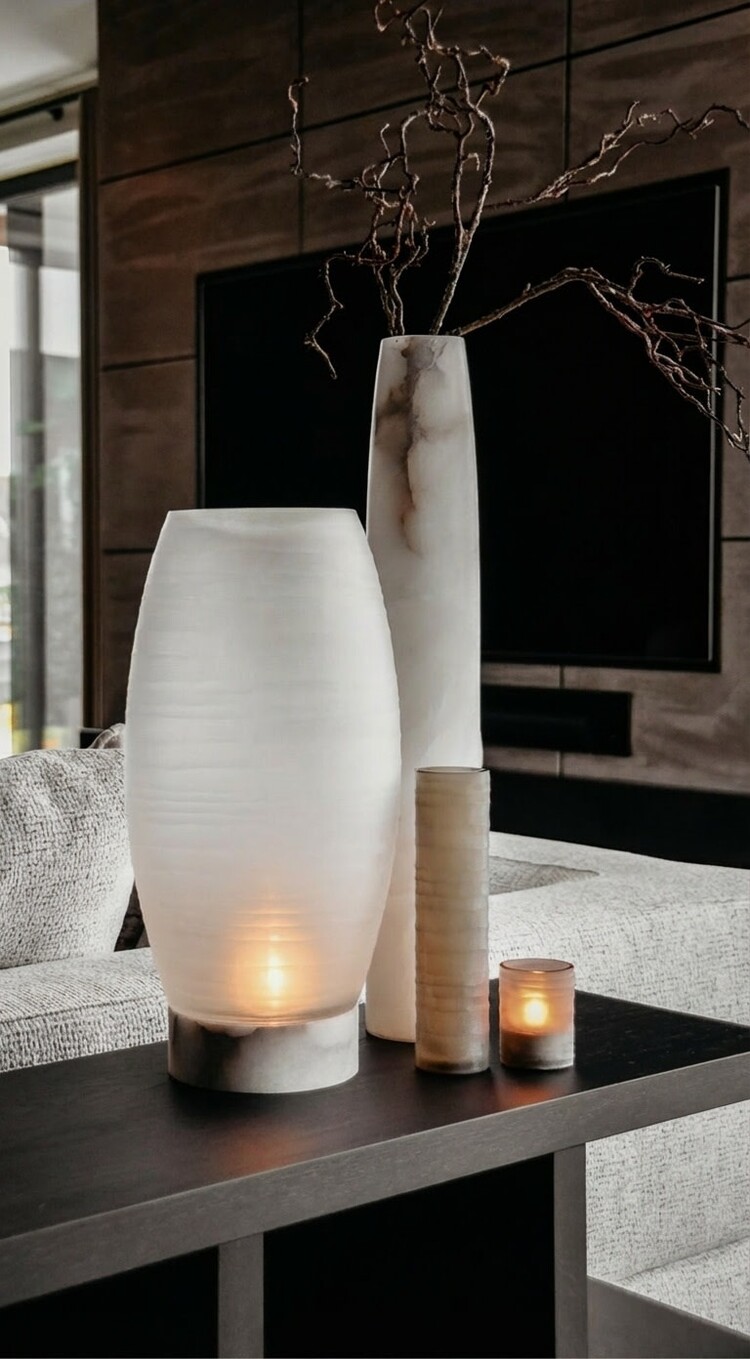 RAF Deluxe Windlicht Larsen frosted white mat alabaster Small