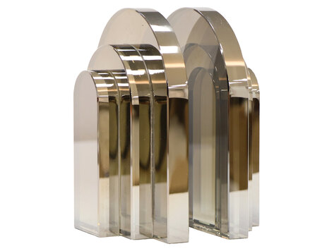 Richmond Interiors Boekenstandaard Rosy Smokey Gray kristal glas