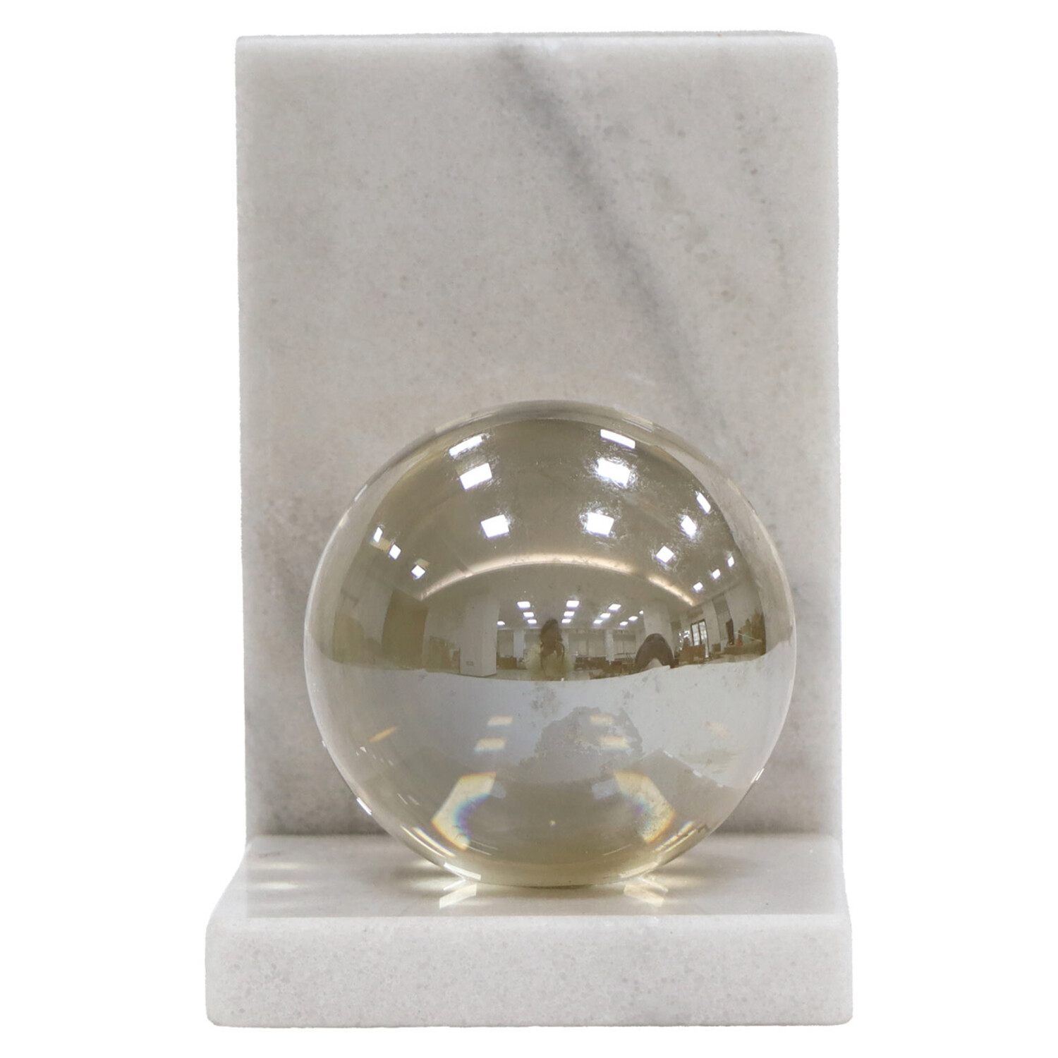 Richmond Interiors Boekenstandaard Lulu white kristal glas marmer wit