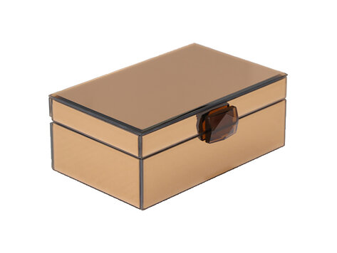 Richmond Interiors Opbergdoos Lins brown glas bruin