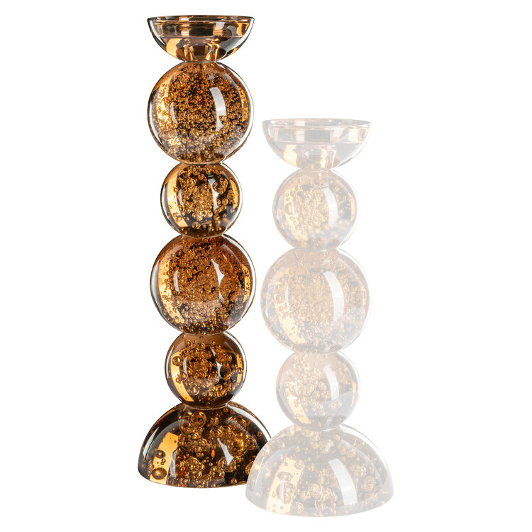Richmond Interiors Kandelaar Jolita brown bruin glas groot