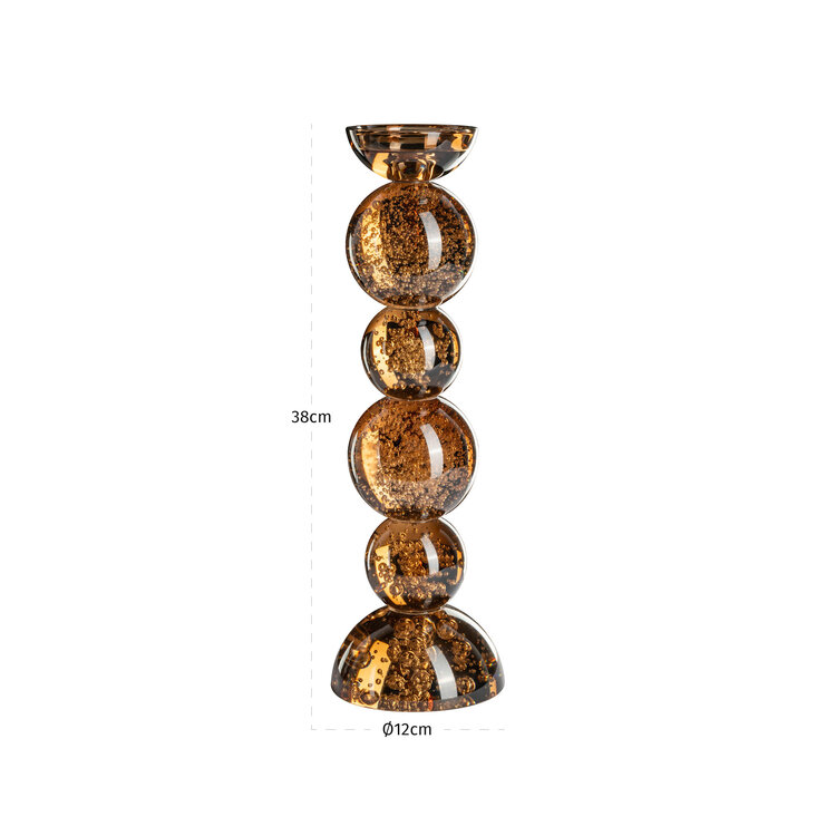 Richmond Interiors Kandelaar Jolita brown bruin glas groot