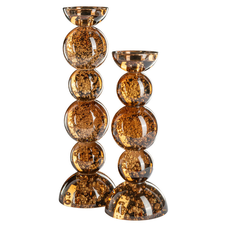 Richmond Interiors Kandelaar Jolita brown bruin glas klein